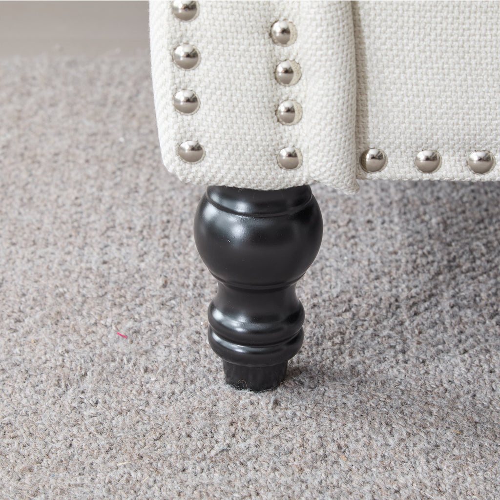 83 Inch Faux Leather Rolled Arm Sofa with Nailhead Trim
