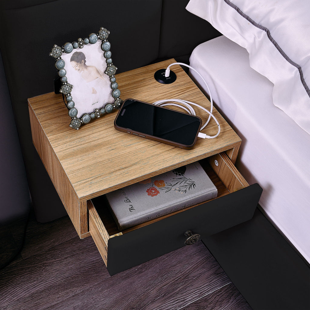 Upholstered Hydraulic Platform Bed With Storage Shelves, Reading Lamps, USB Port