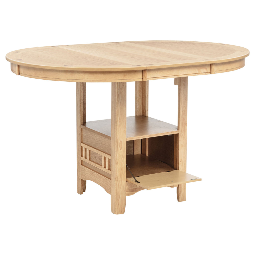 Lavon 5-piece Oval Counter Height Dining Set Light Oak