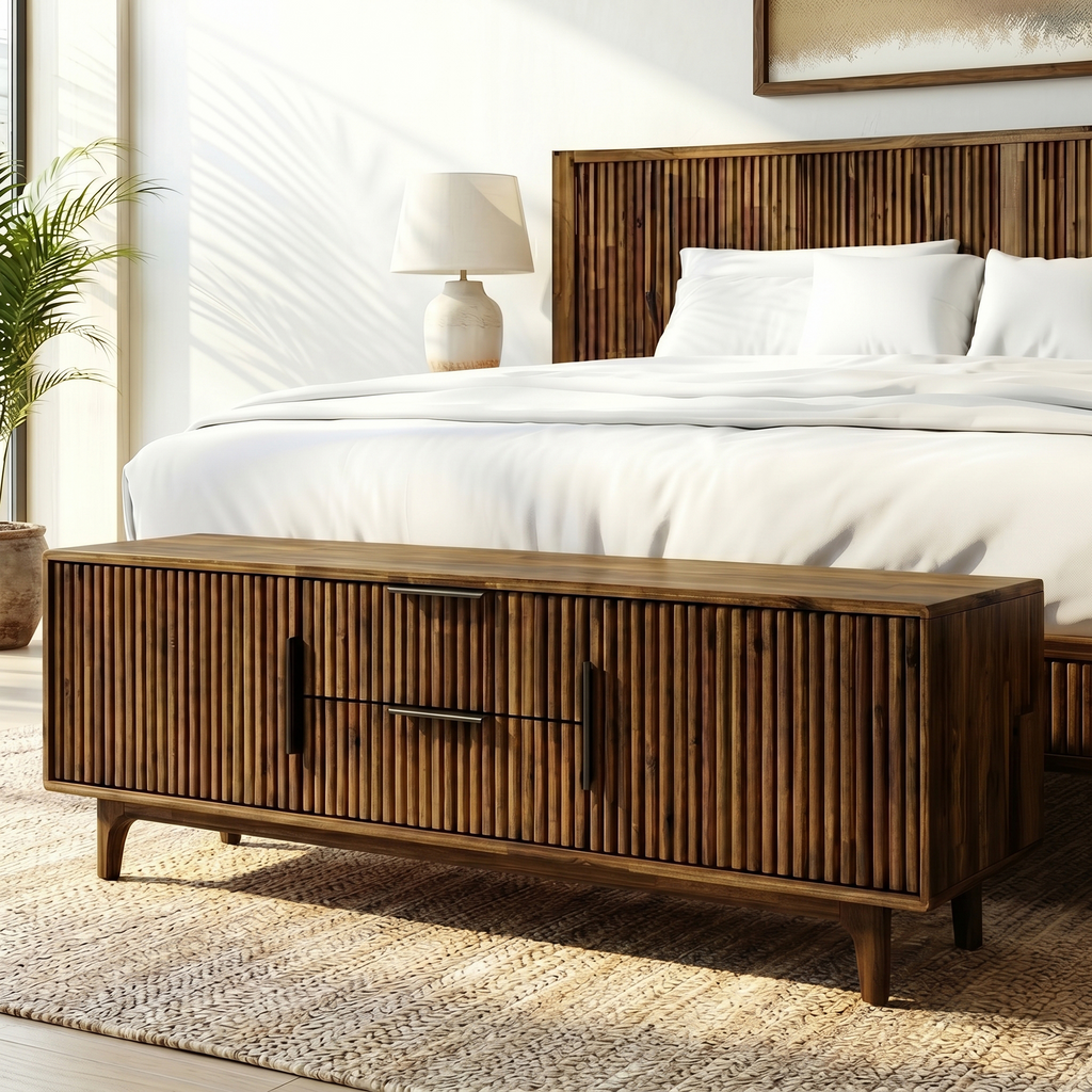 Bosk Solid Wood Storage Bench