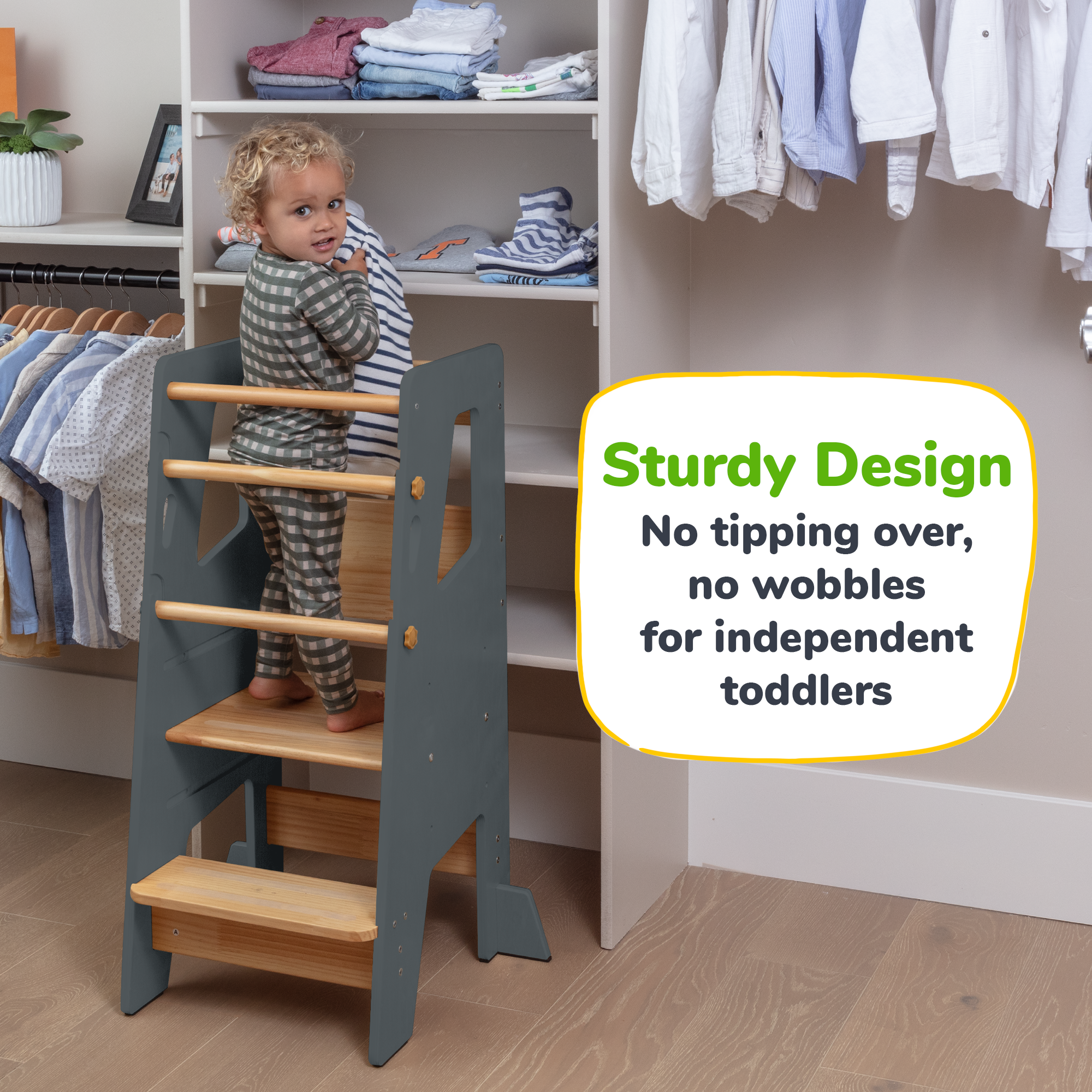 Montessori Toddler Tower - Adjustable Kitchen Stool Helper
