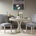 Round Dining Table 44" – Antique Cream Wood Veneer Top & Solid Wood Pedestal Legs