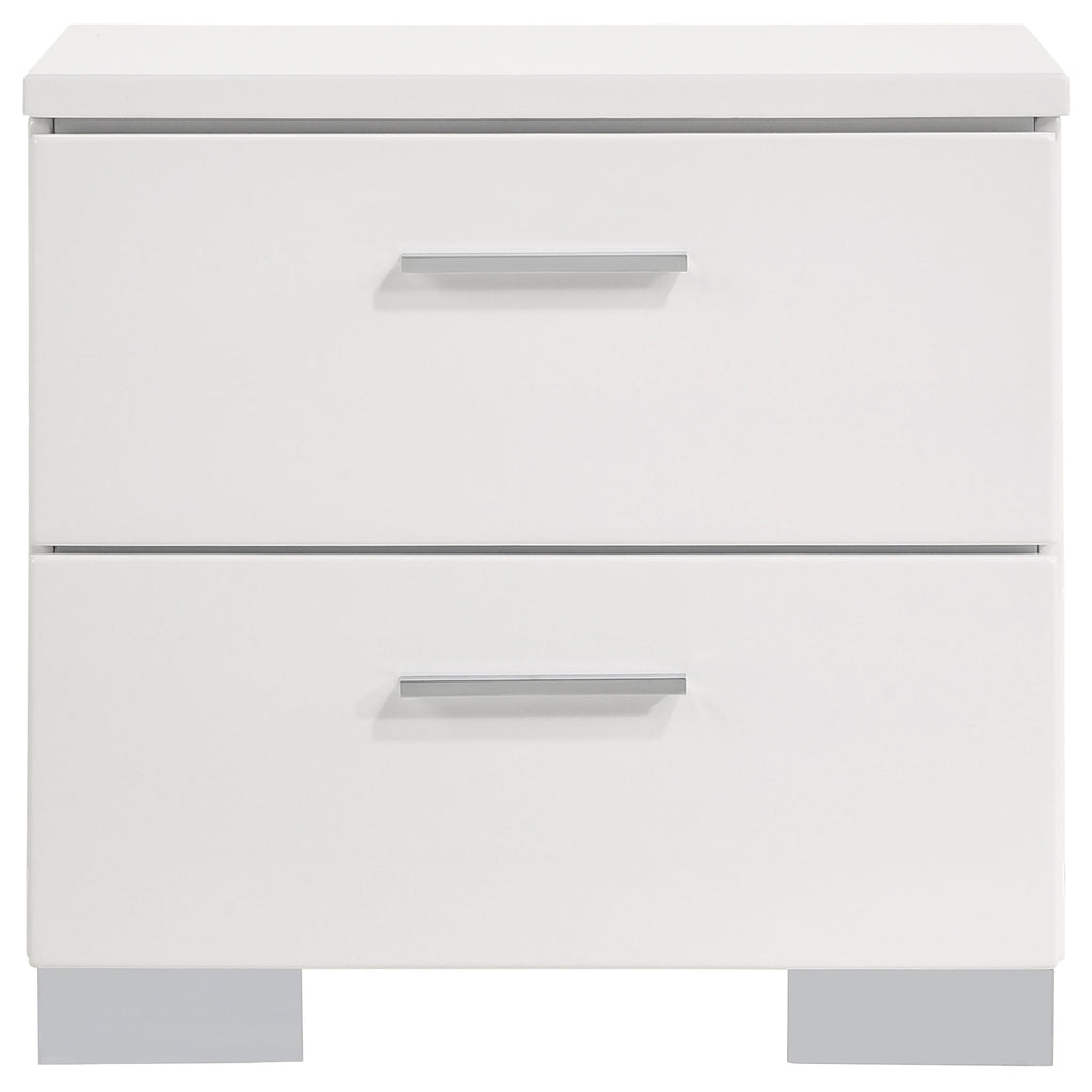 Felicity 4-piece Eastern King Bedroom Set White High Gloss