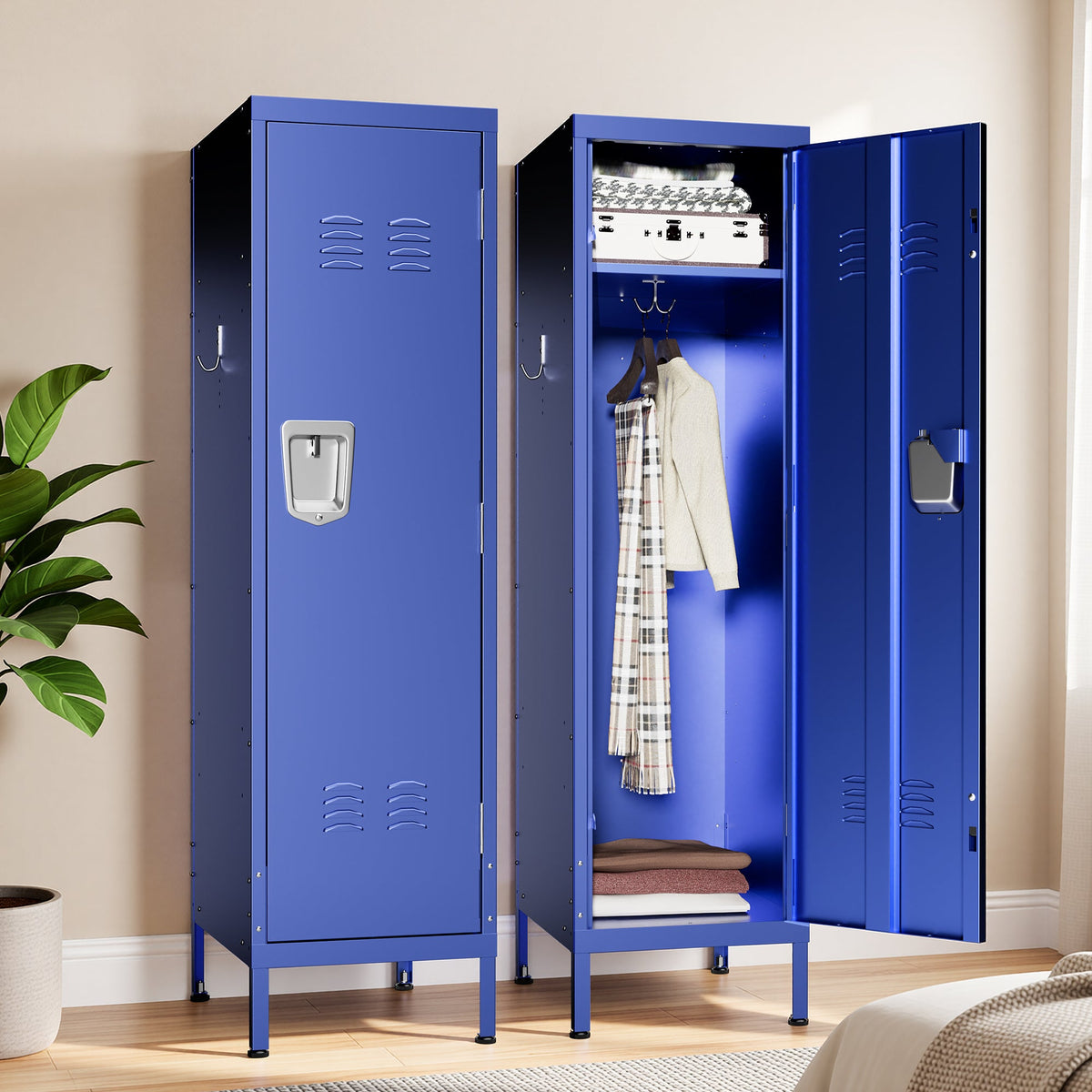 55" Tall Metal Wardrobe Cabinet