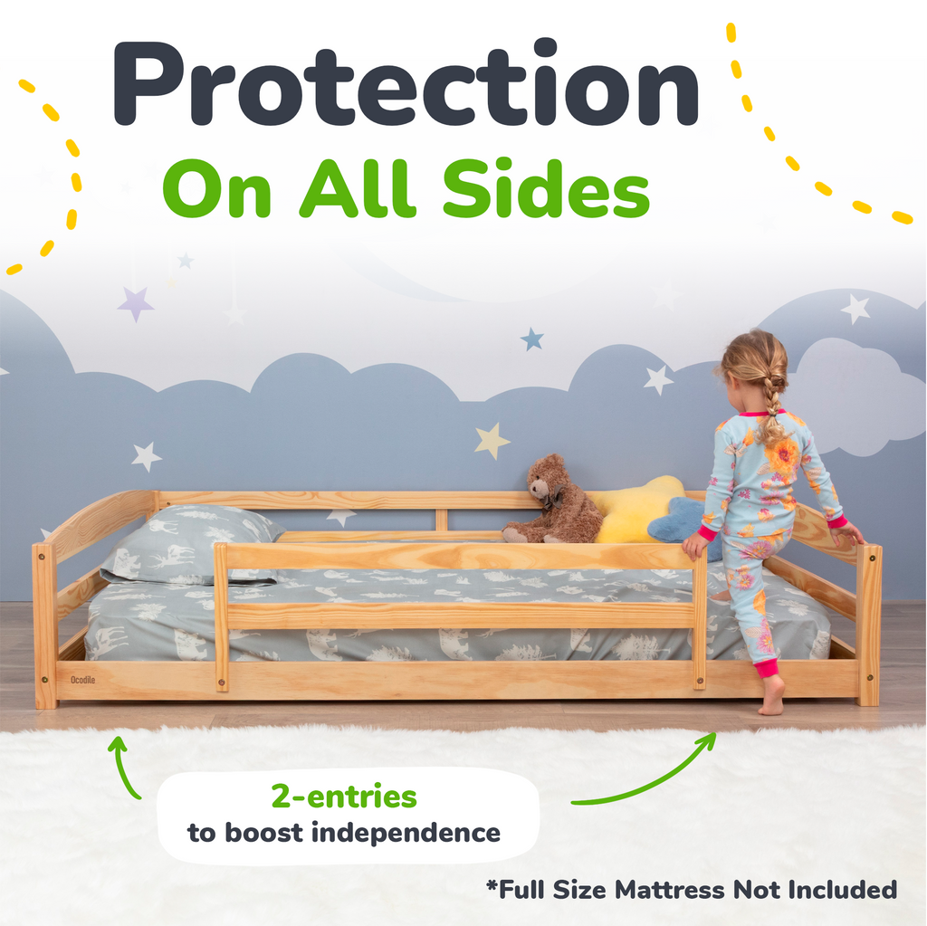 Full-Size Montessori Floor Bed with Strong Slatted Frame