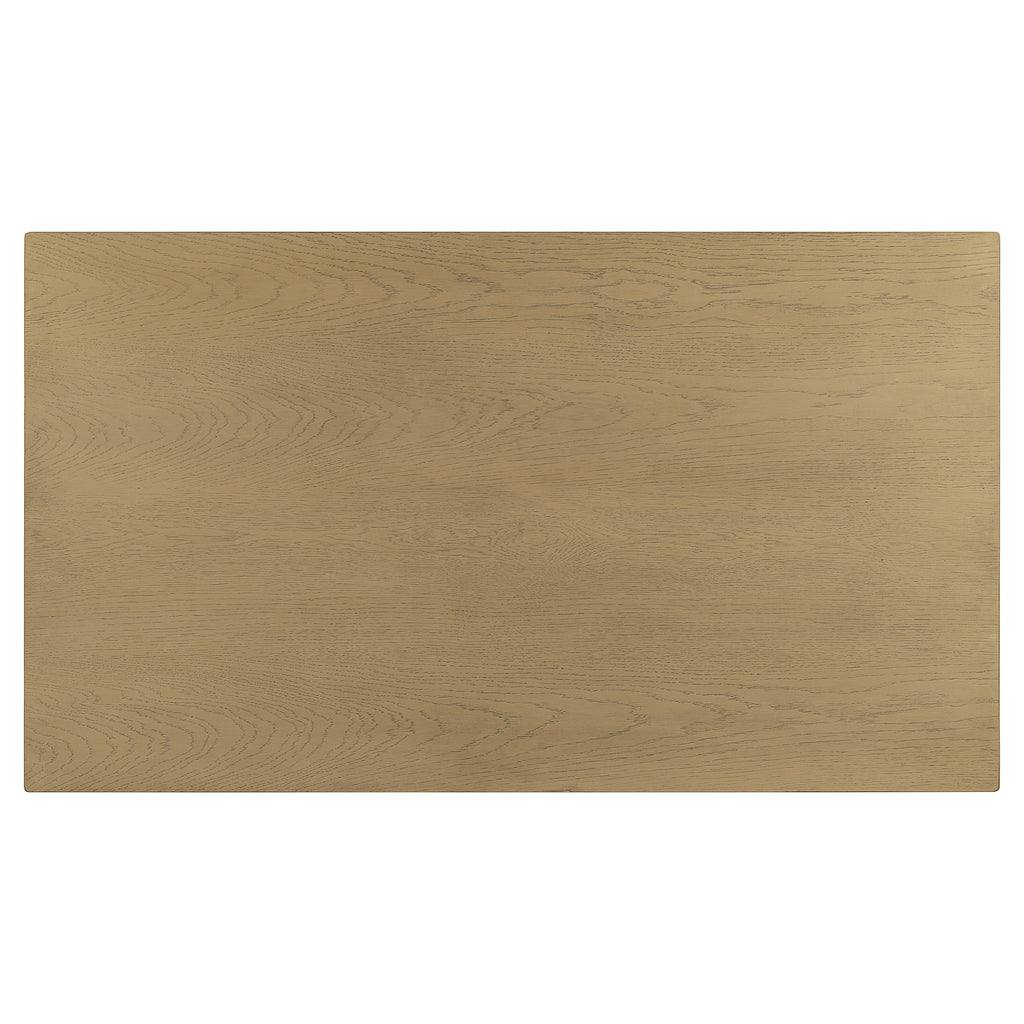 55.1' Wood Coffee Table with Black Legs and Open Storage Shelves