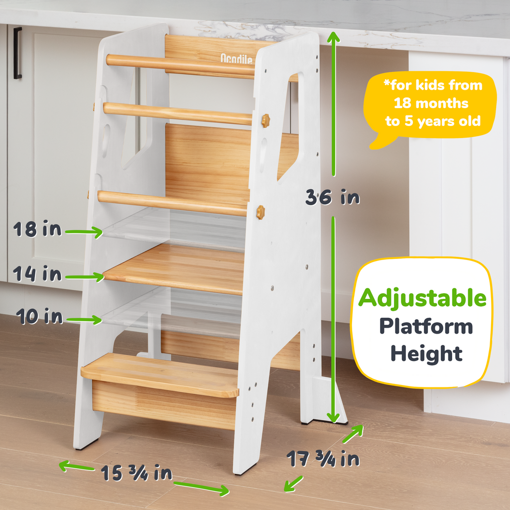 Montessori Toddler Tower - Adjustable Kitchen Stool Helper