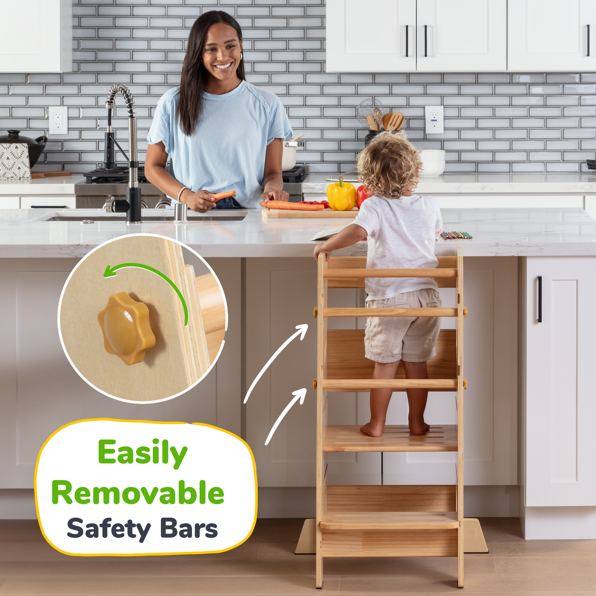Montessori Toddler Tower - Adjustable Kitchen Stool Helper