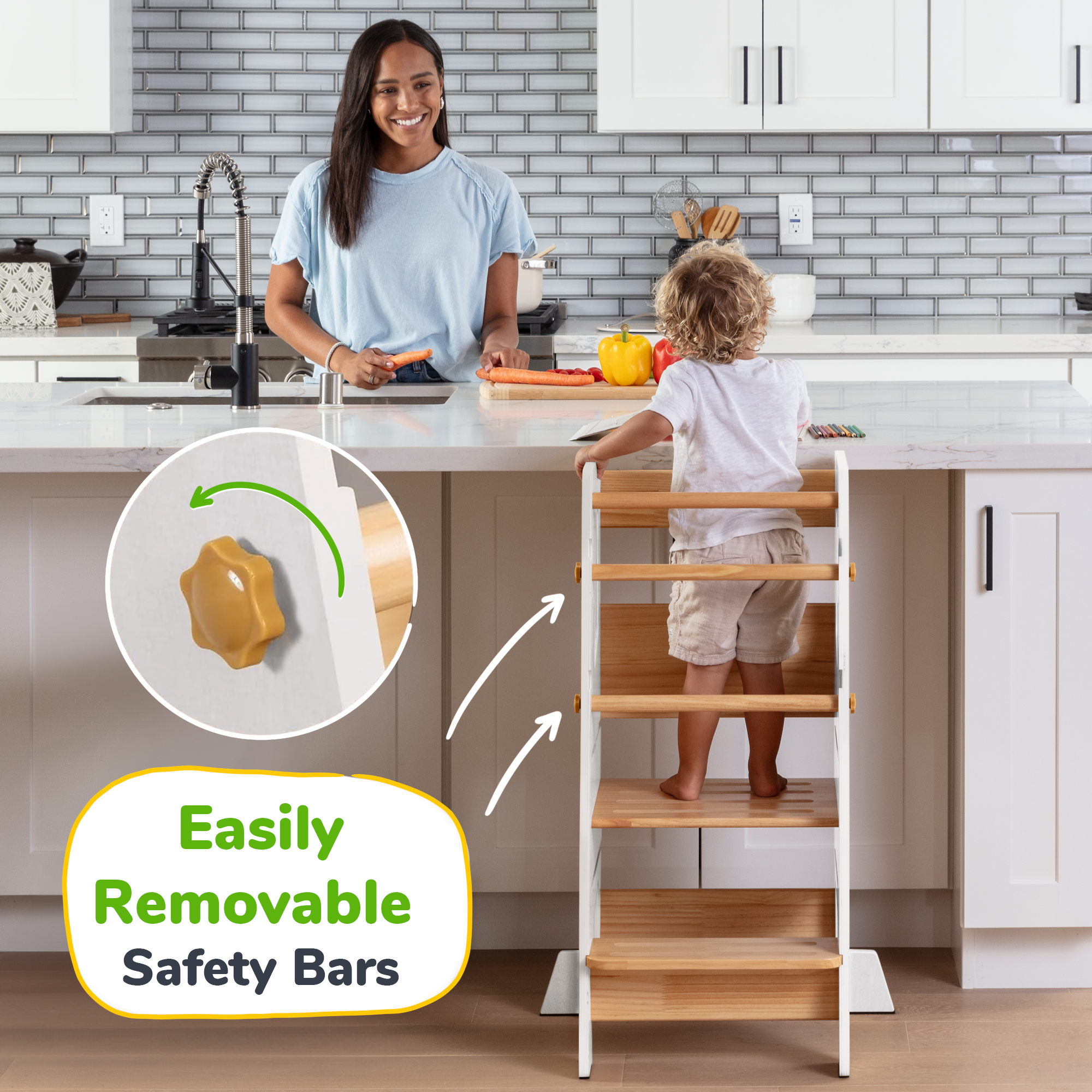 Montessori Toddler Tower - Adjustable Kitchen Stool Helper