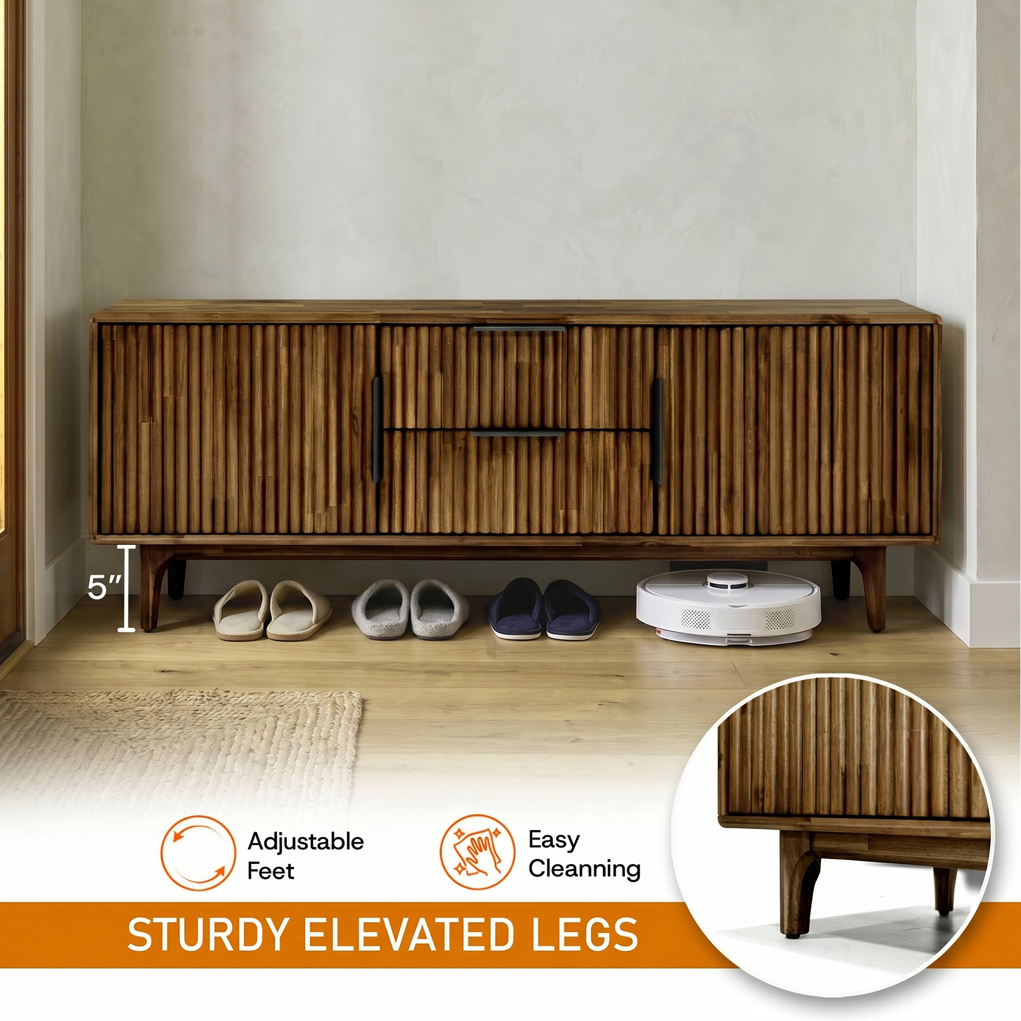 Bosk Solid Wood Storage Bench