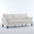 83 Inch Faux Leather Rolled Arm Sofa with Nailhead Trim