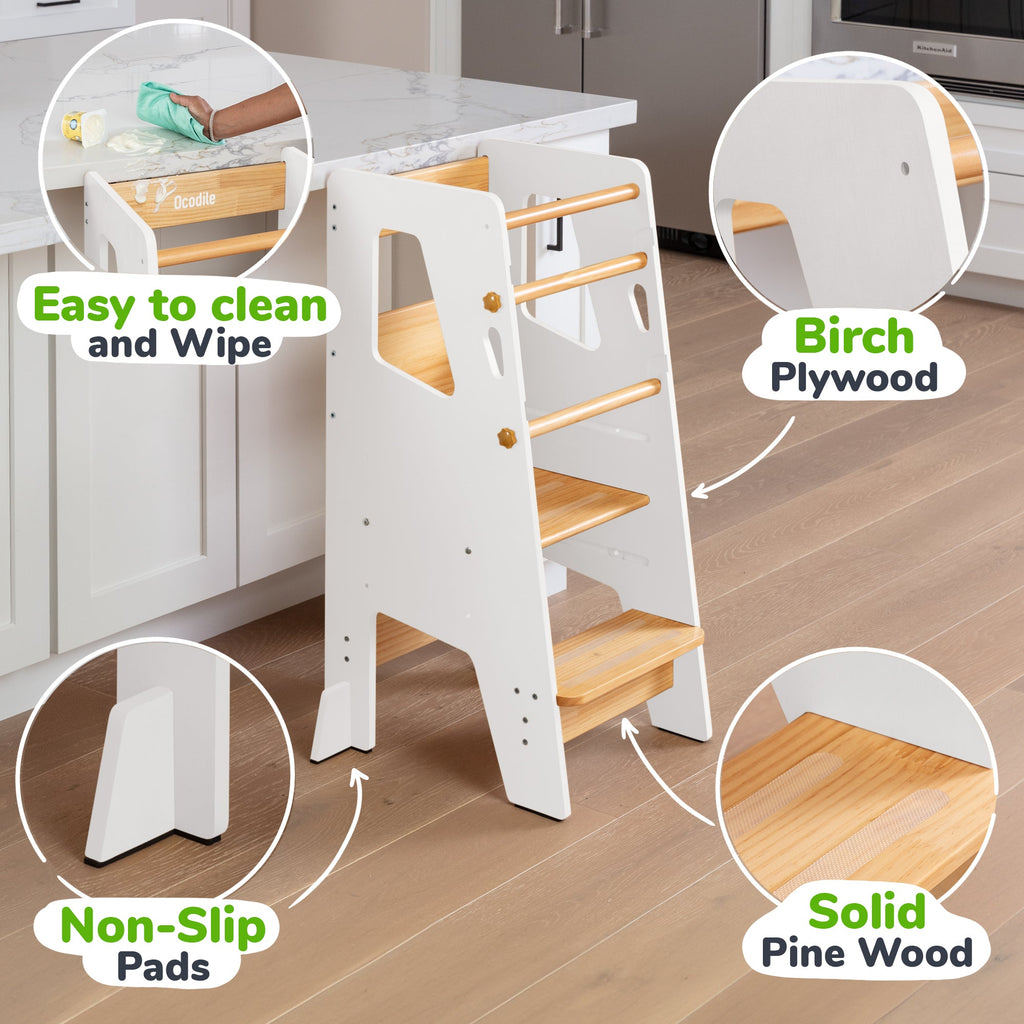 Montessori Toddler Tower - Adjustable Kitchen Stool Helper