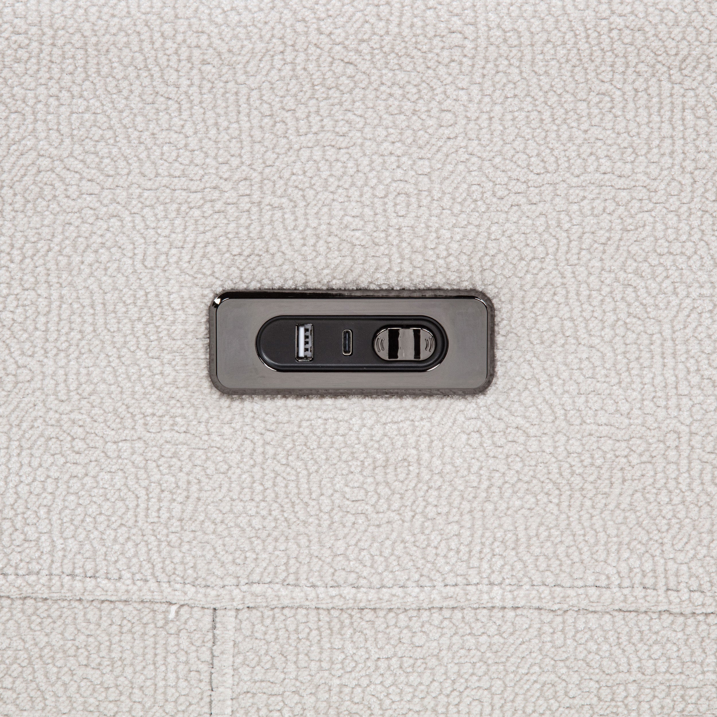 Kennett Chenille Upholstered Power Reclining Sofa Ivory