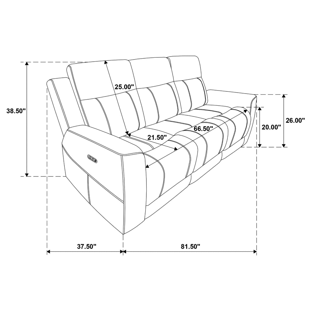 Kennett Chenille Upholstered Power Reclining Sofa Ivory