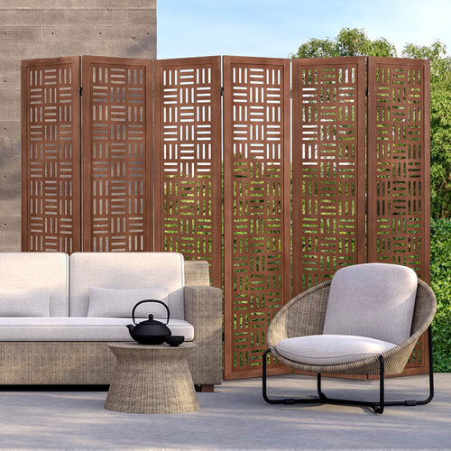 4-Panel Solid Wood Room Divider Folding Partition Stand