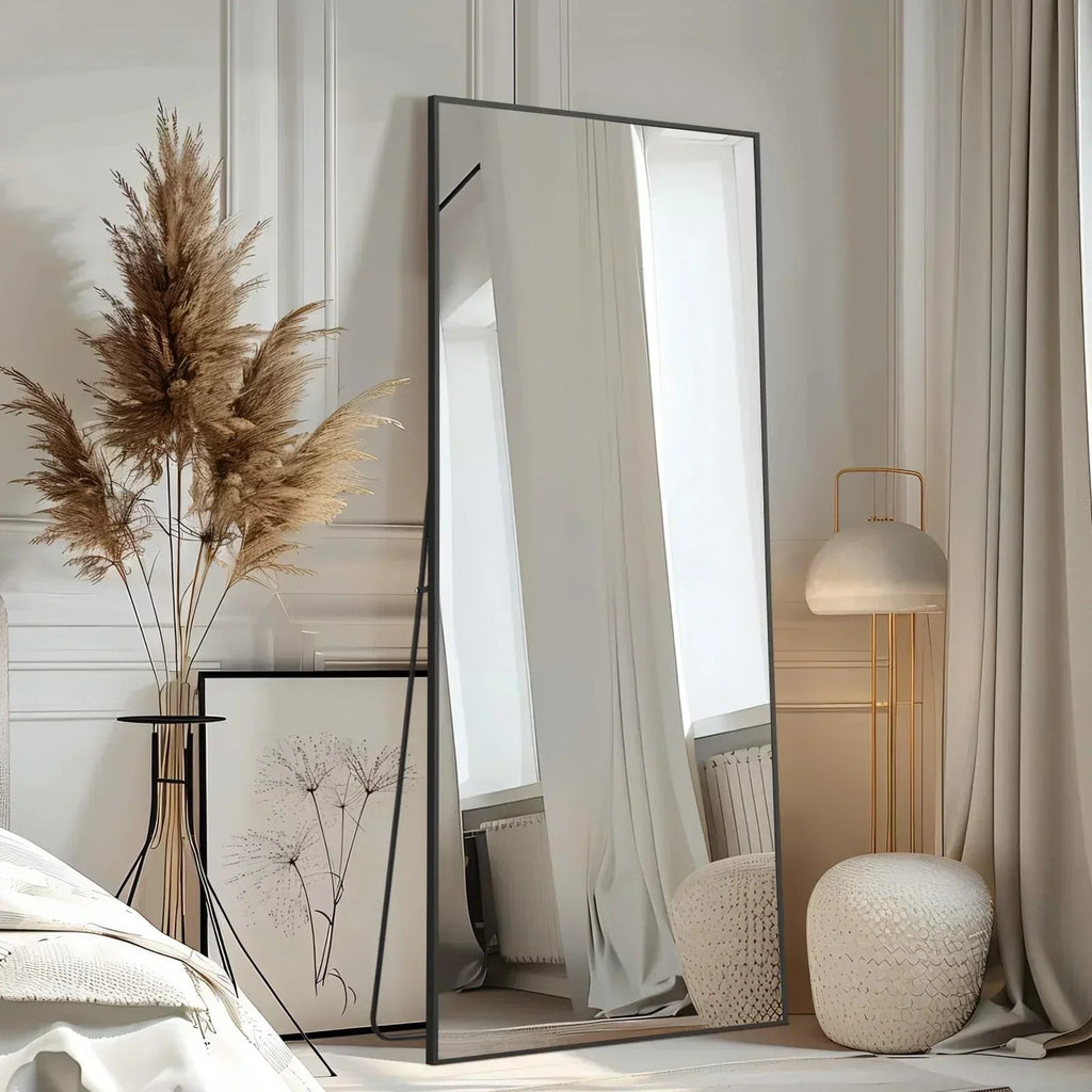 MELOMOIR Oversized Arched Floor Mirror – 76"/82" Full Length Black Mirror | Free Shipping