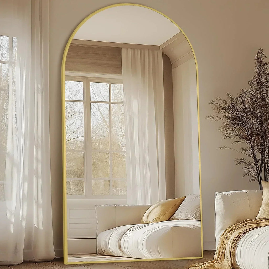 MELOMOIR Oversized Arched Floor Mirror – 76"/82" Full Length Black Mirror | Free Shipping