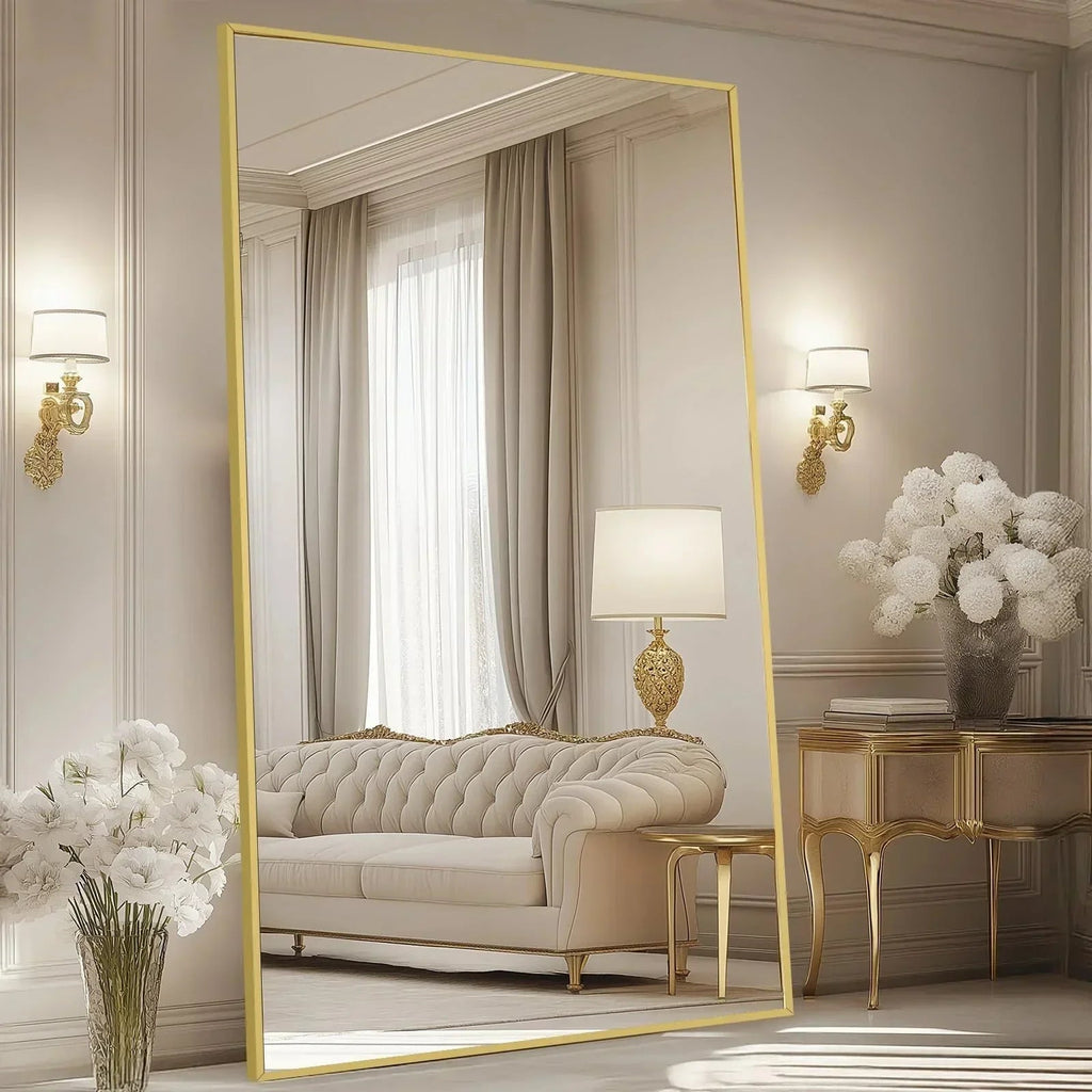 MELOMOIR Oversized Arched Floor Mirror – 76"/82" Full Length Black Mirror | Free Shipping