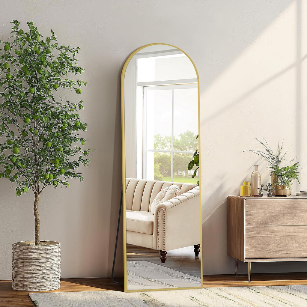 MELOMOIR Oversized Arched Floor Mirror – 76"/82" Full Length Black Mirror | Free Shipping