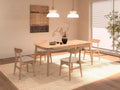 Isabella Mid Century Oak Dining Table and Chairs - American Solid Oak