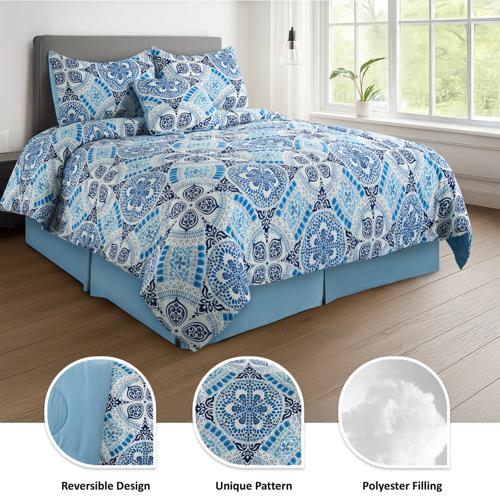 LUX Décor Reversible 5pc Comforter Set,