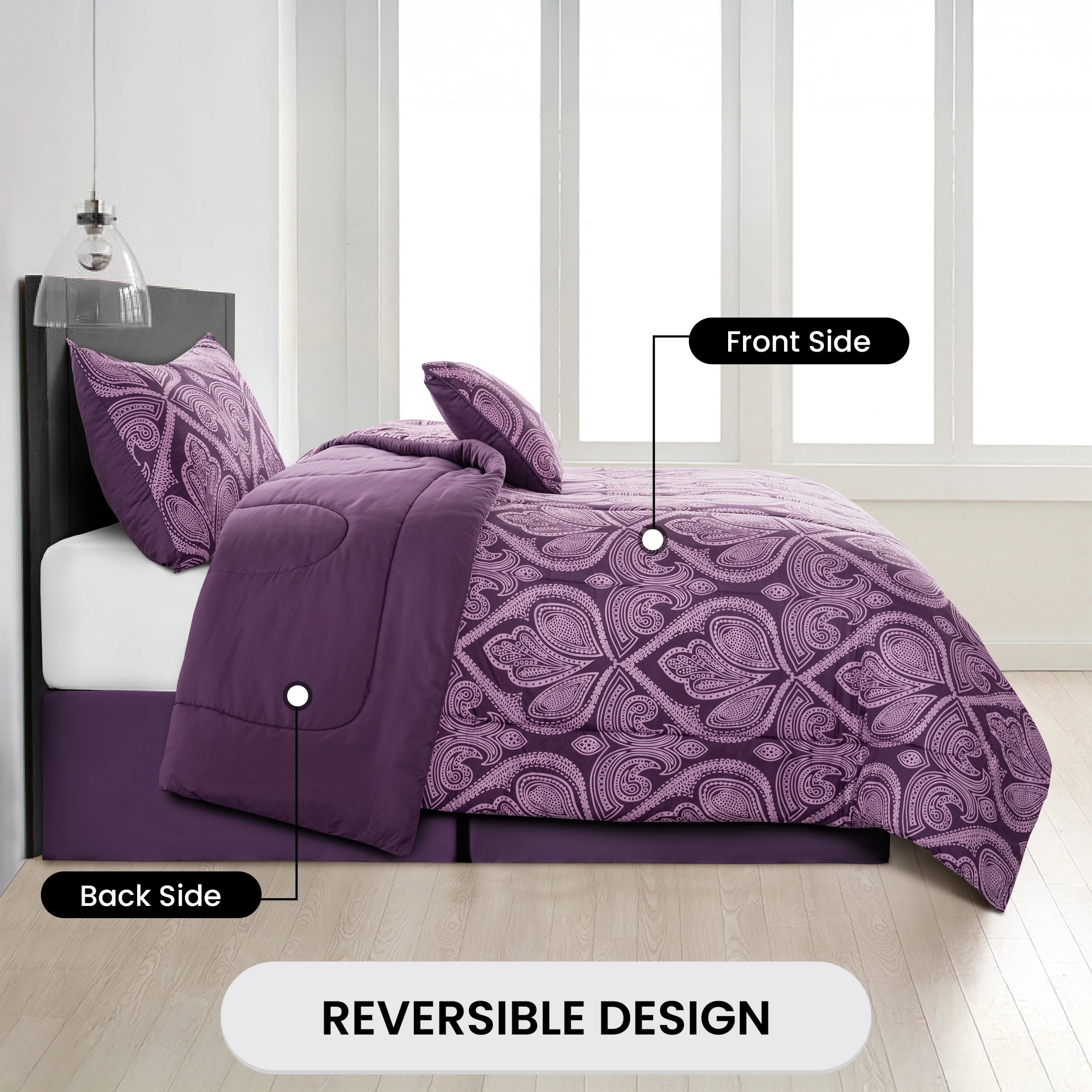 LUX Décor Reversible 5pc Comforter Set,