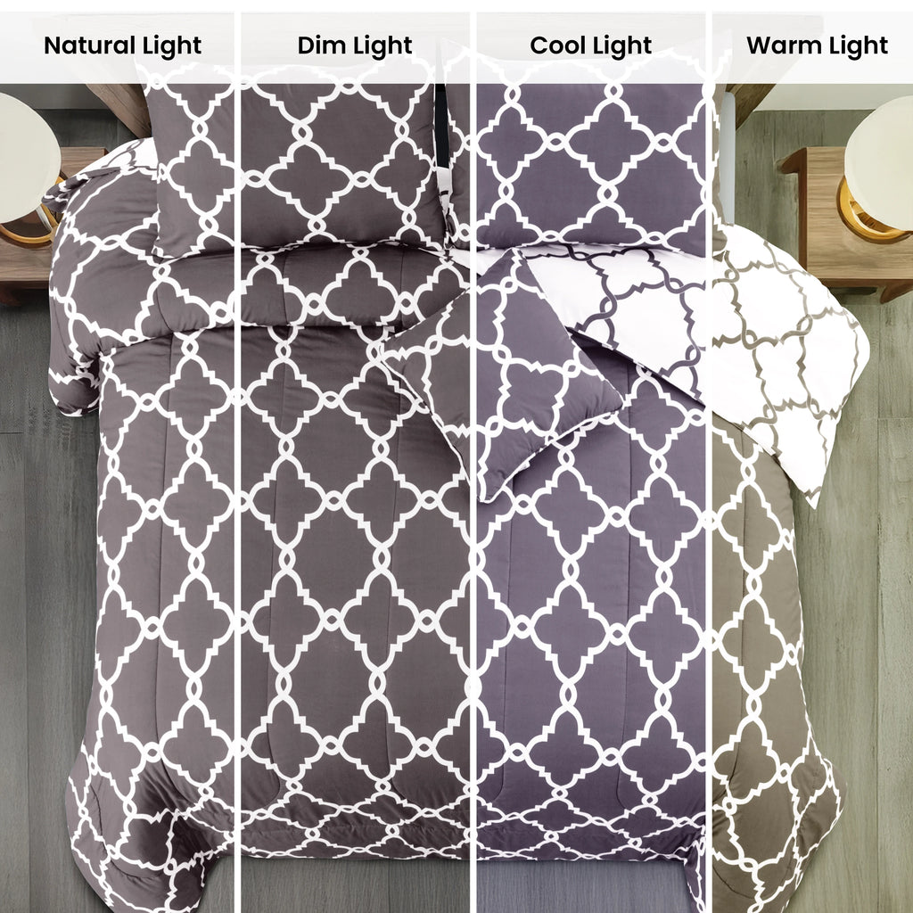 LUX Décor Reversible 5pc Comforter Set,