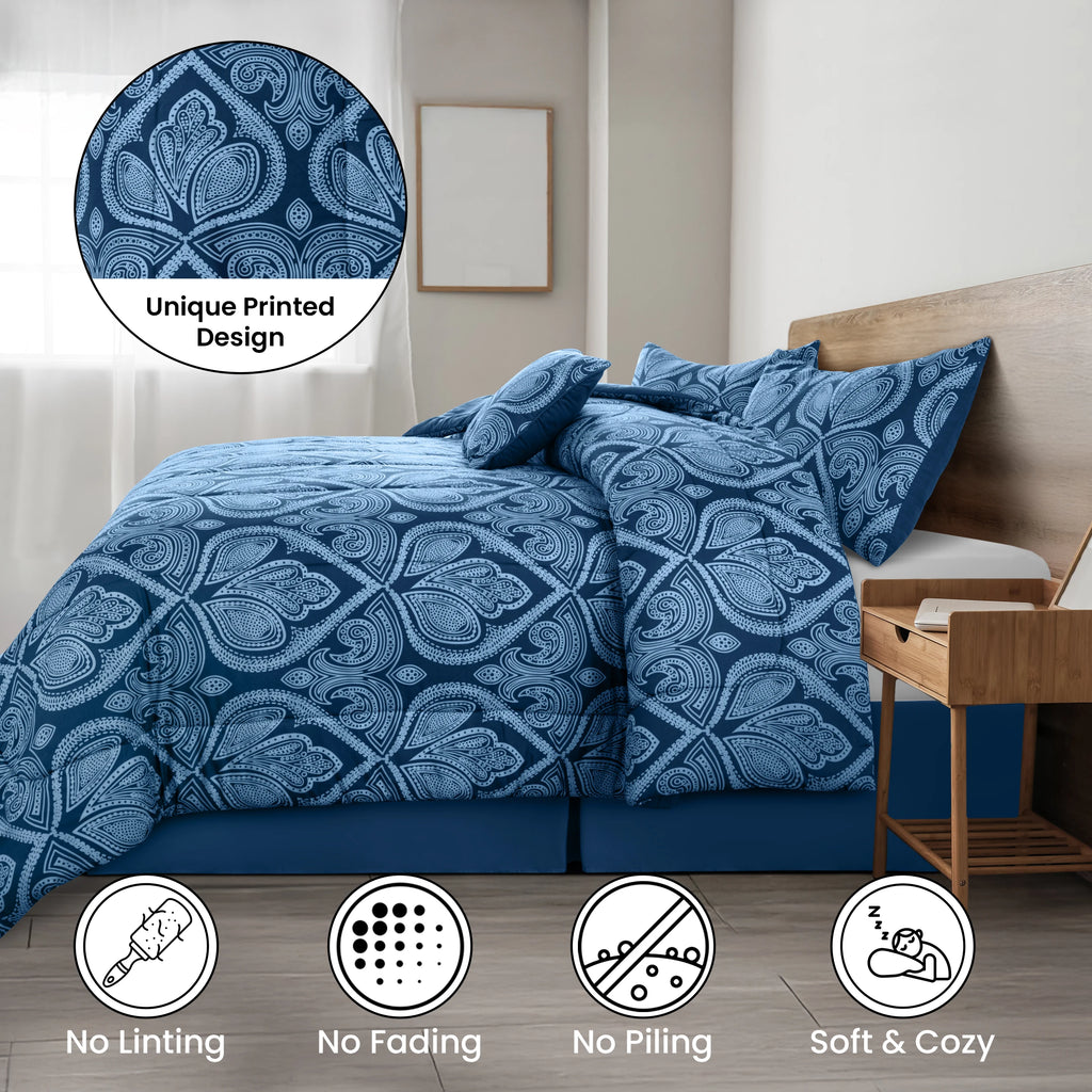 LUX Décor Reversible 5pc Comforter Set,