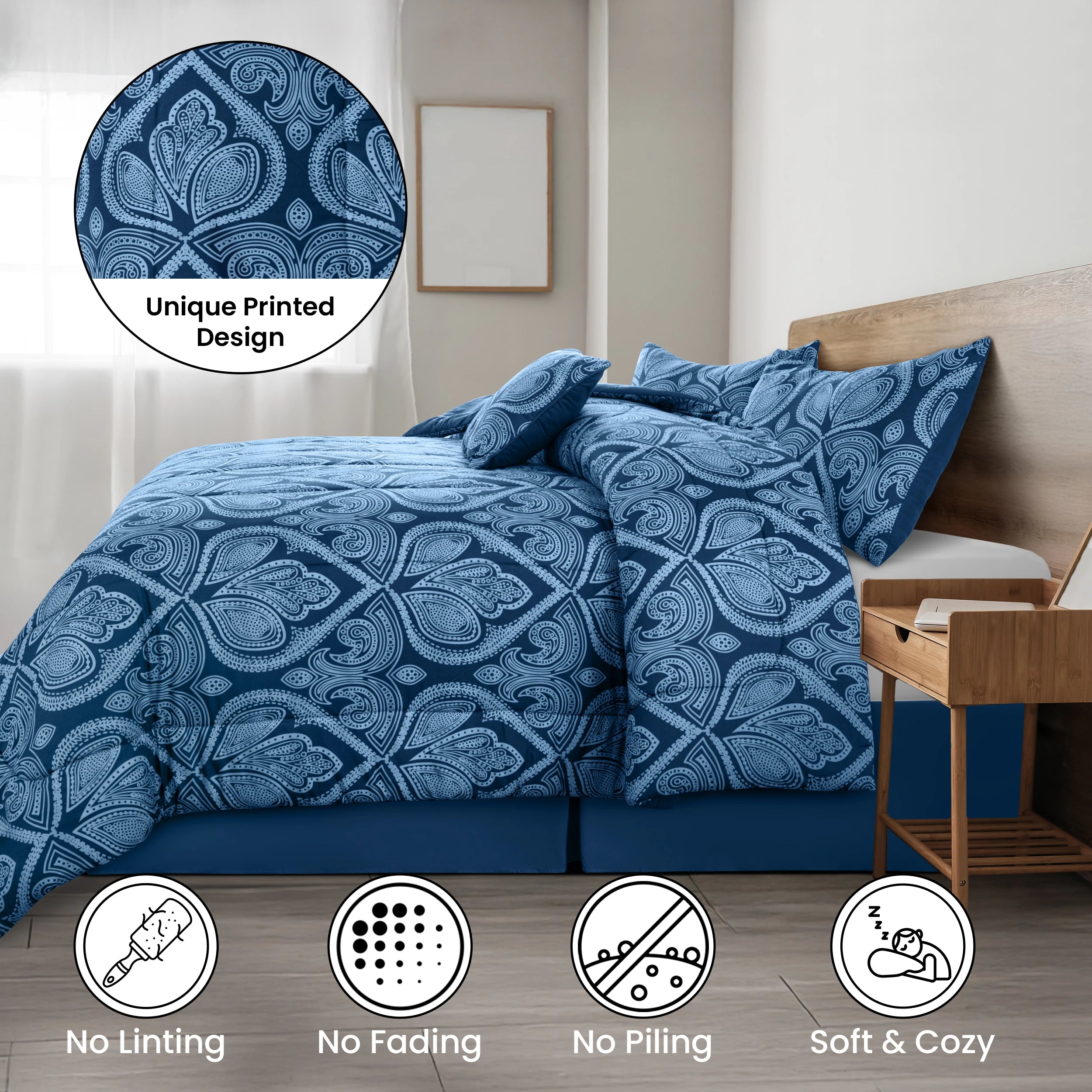 LUX Décor Reversible 5pc Comforter Set,