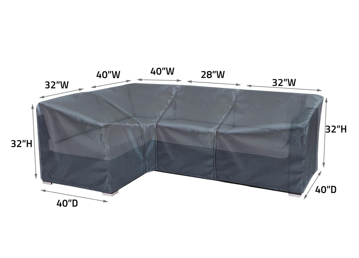 Modular Cover Armless - 28"Wx40"Dx32"H - Mercury