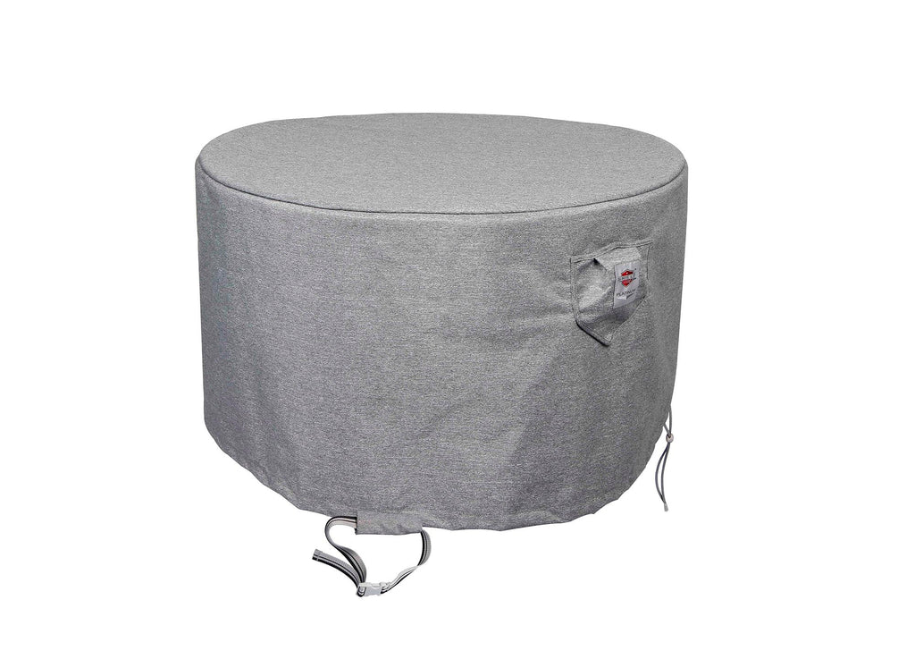 Premium Heavy-Duty Round Fire Table Cover - 3-Layer Water & UV-Resistant, Platinum Series, 53"Dia x 25"H for Outdoor Patio Furniture