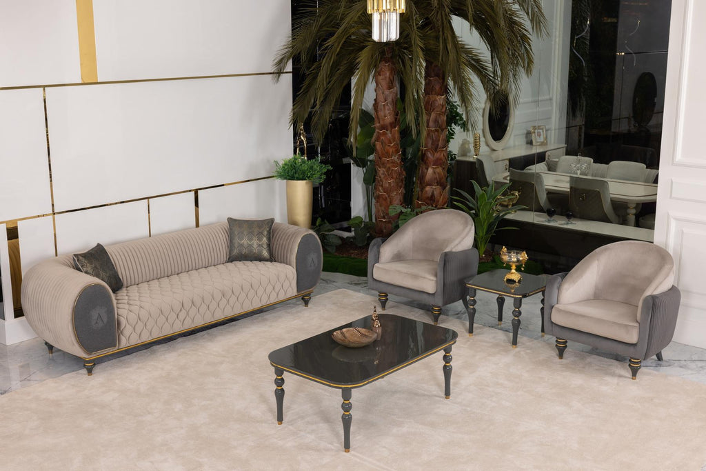 Capella Beige/Gray Living Room Set