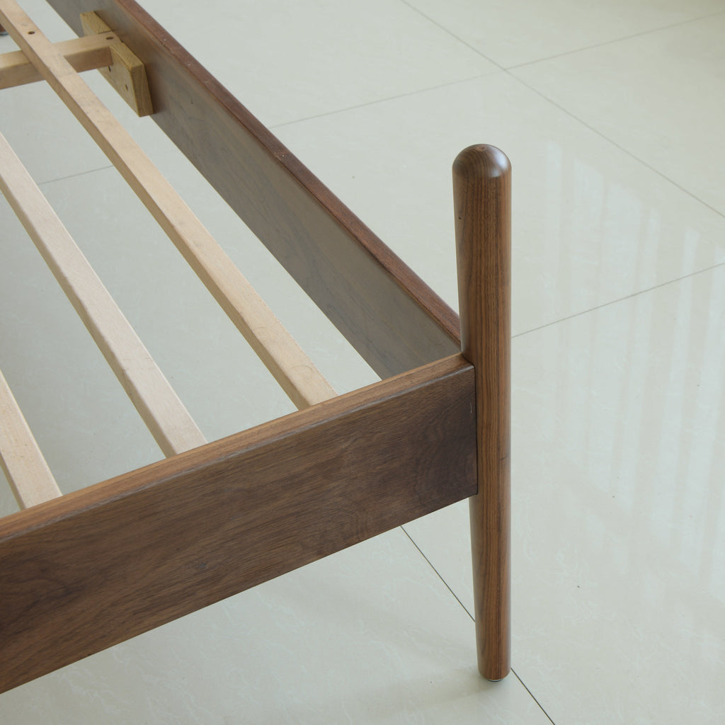 Mid Century Bed - American Solid Black Walnut