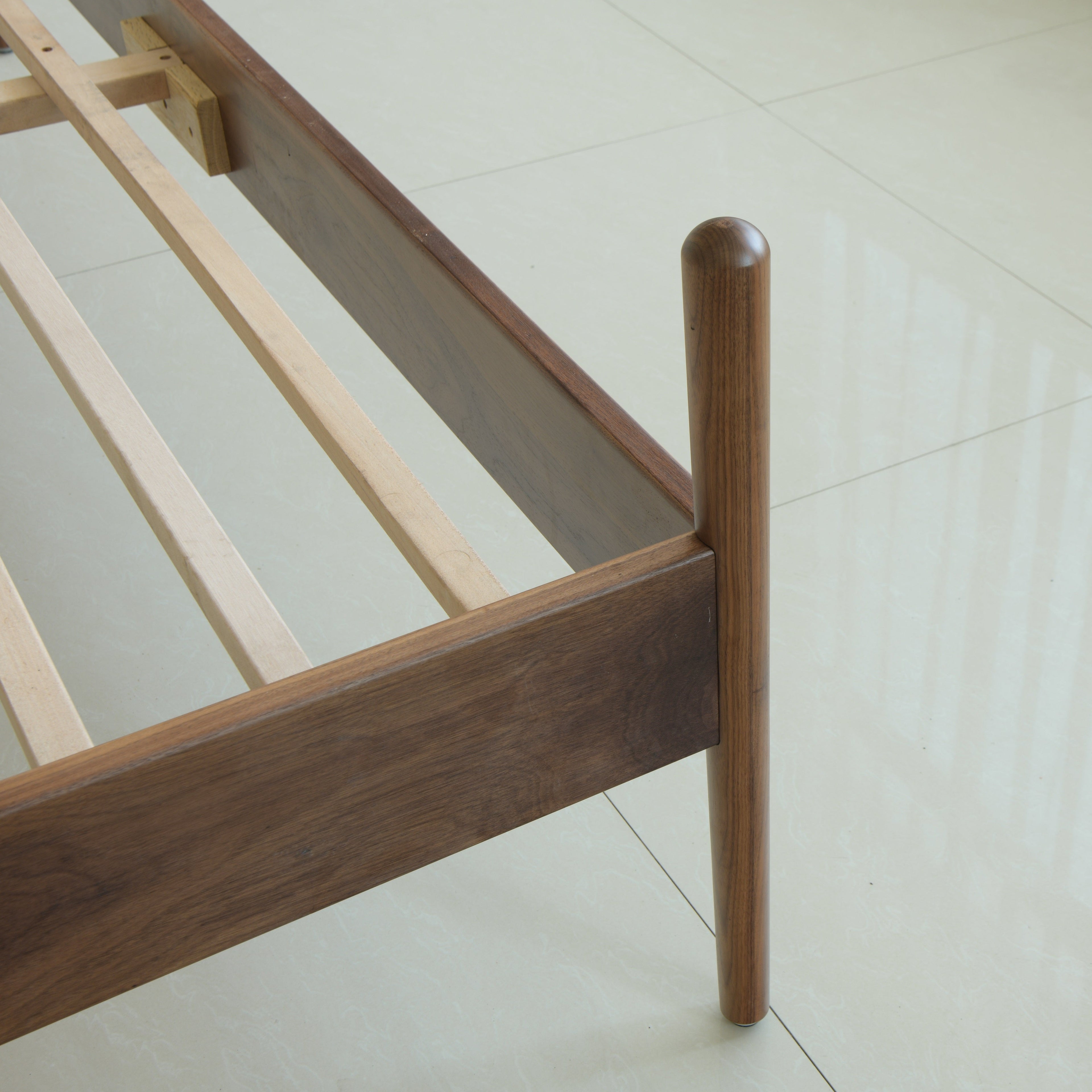 Mid Century Bed - American Solid Black Walnut