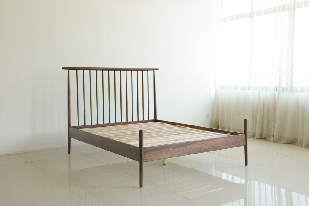 Isabella Mid Century Bedroom Set - Solid Black Walnut