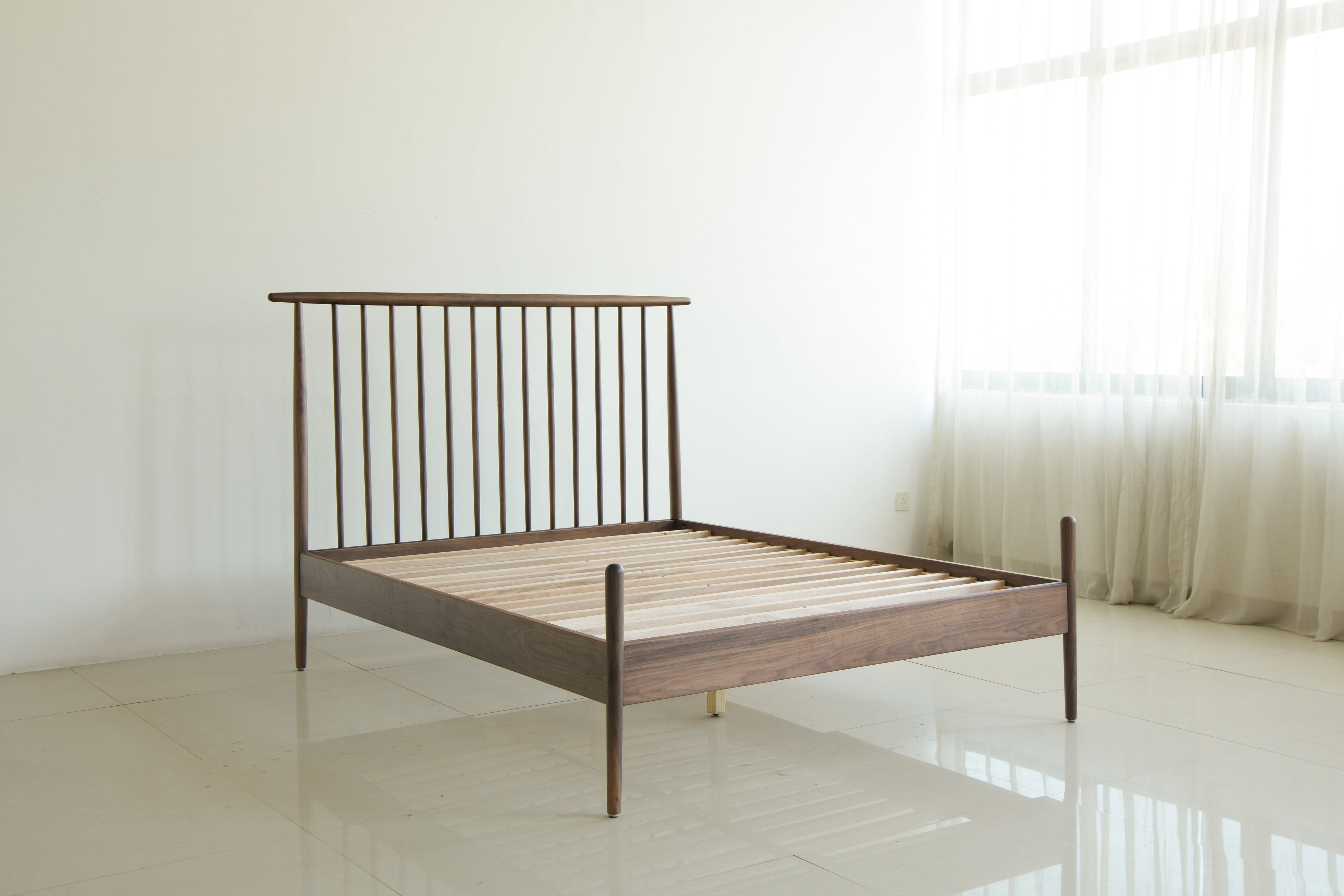 Isabella Mid Century Bedroom Set - Solid Black Walnut