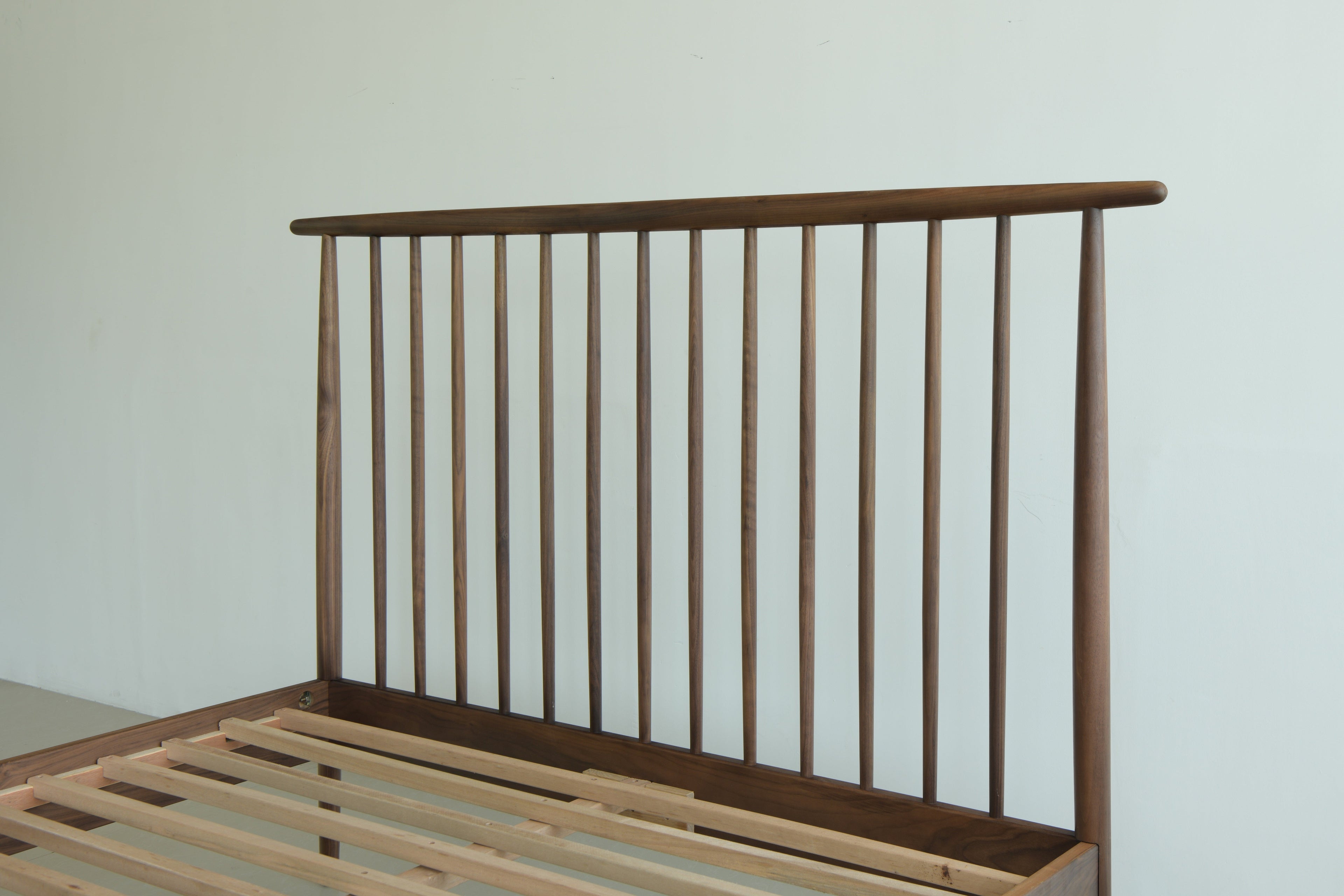 Mid Century Bed - American Solid Black Walnut