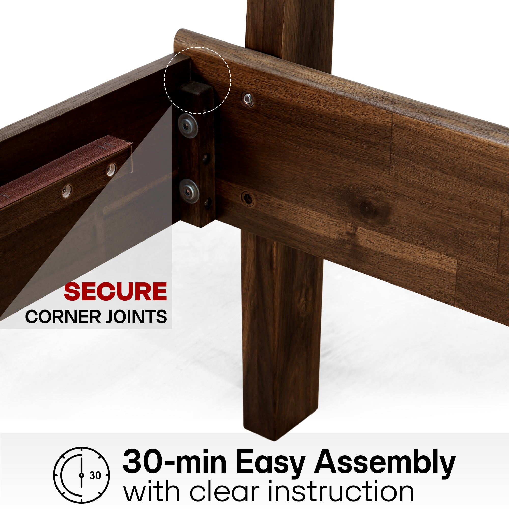 Aurora Solid Wood Bed Frame