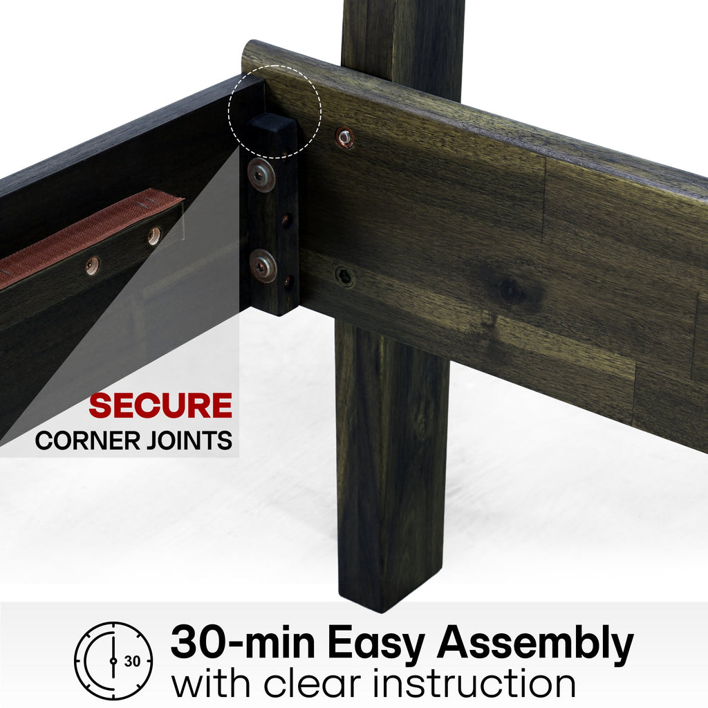 Aurora Solid Wood Bed Frame