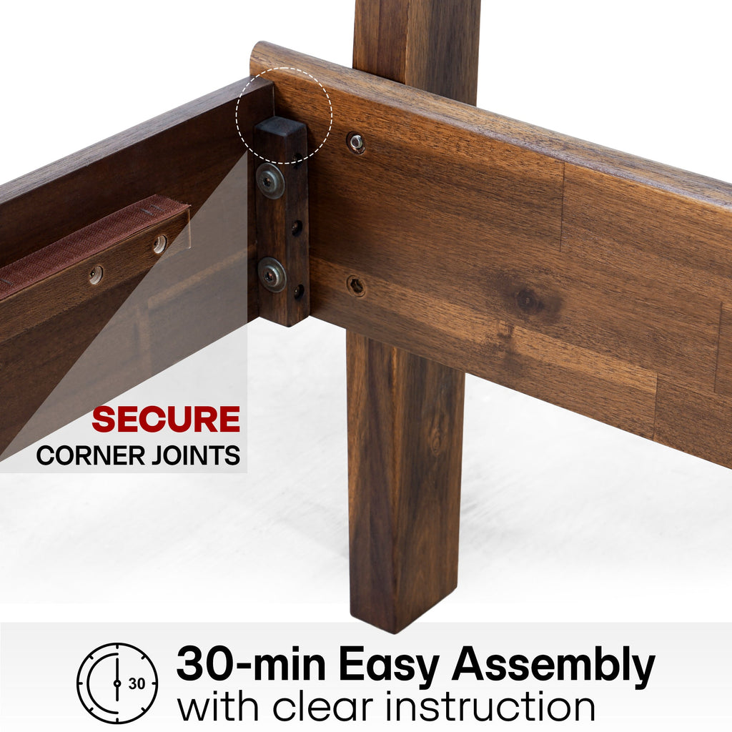Aurora Solid Wood Bed Frame