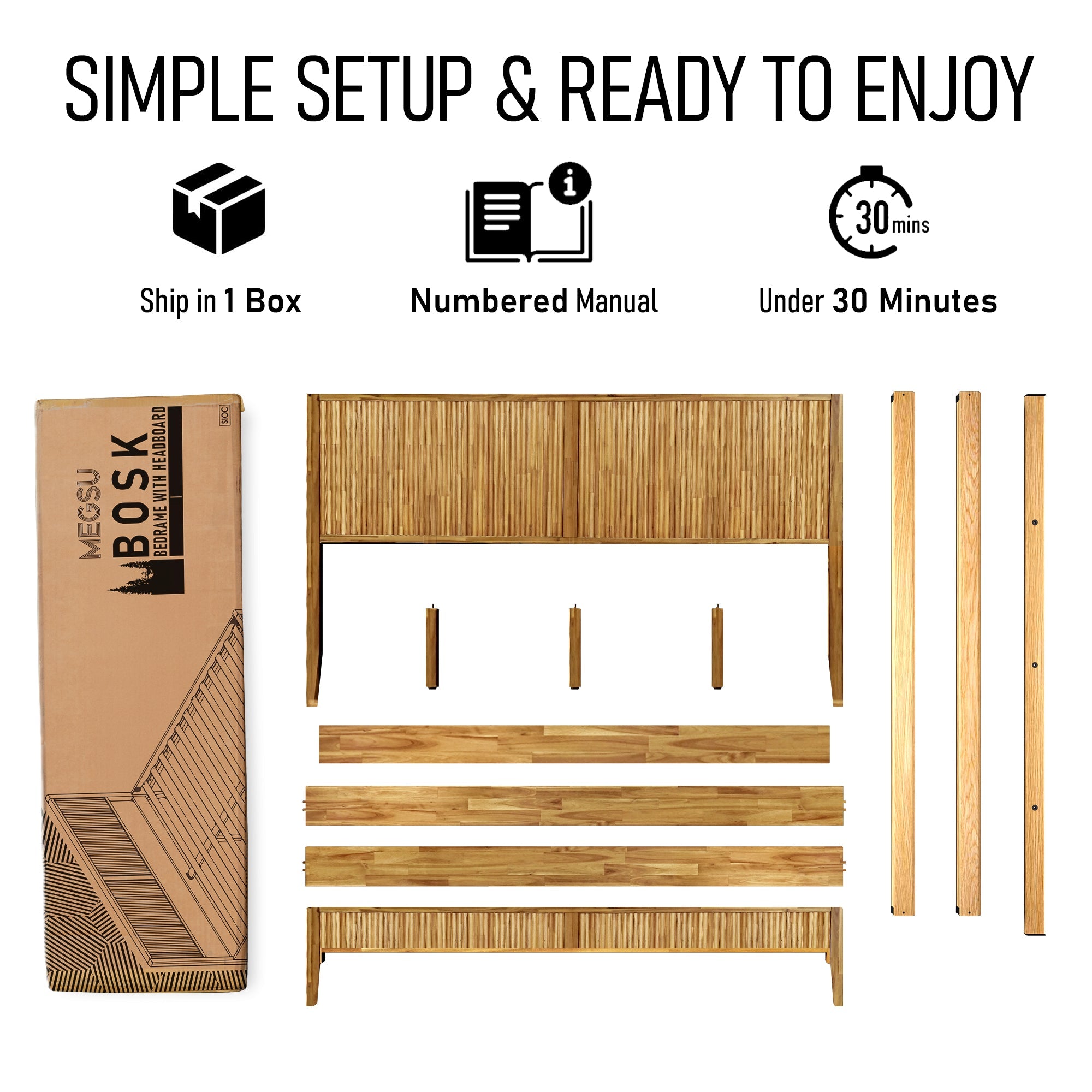 Bosk Solid Wood Bed Frame