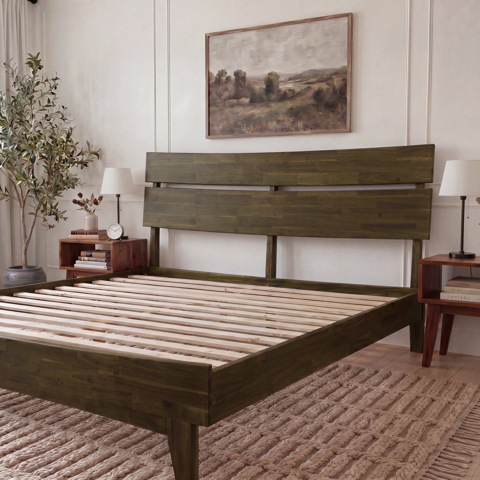 Aurora Solid Wood Bed Frame