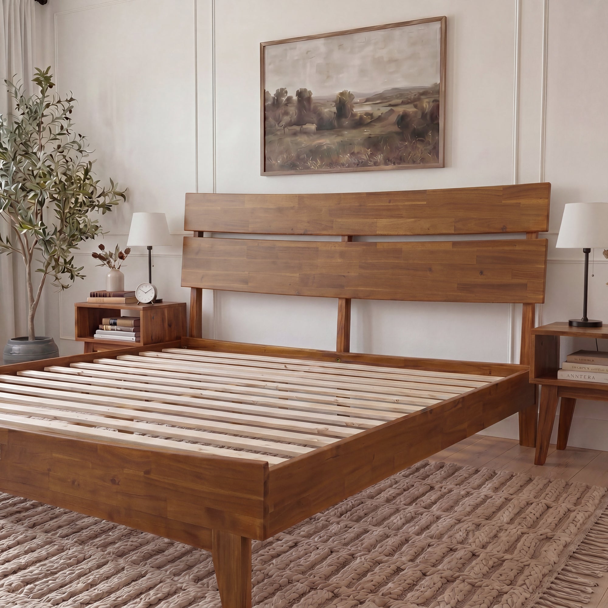 Aurora Solid Wood Bed Frame