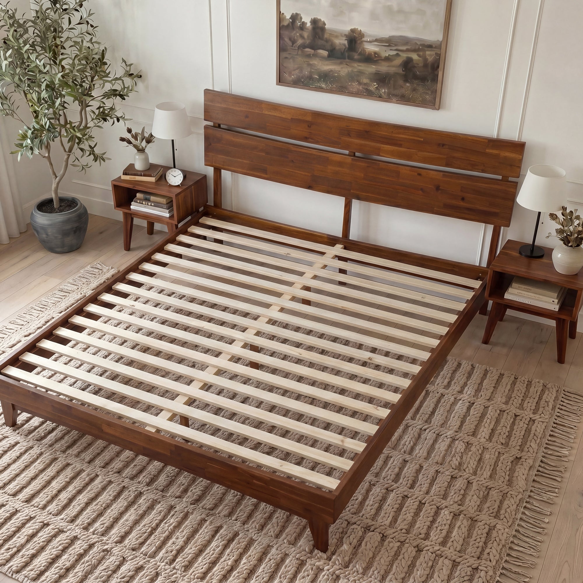 Aurora Solid Wood Bed Frame