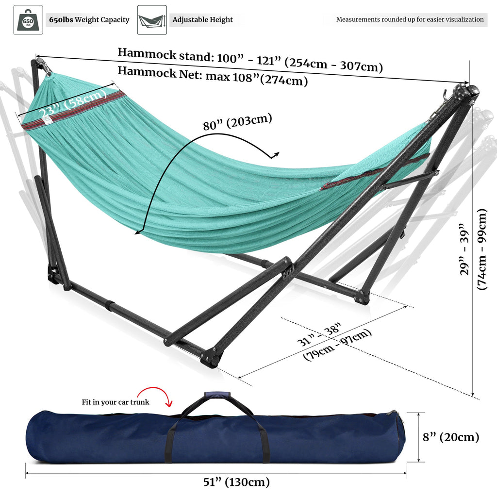 Tranquillo Universal Hammock with Medium Size Stands for Ultimate Relaxation - Ideal Universal Hammock Stands - Medium Size