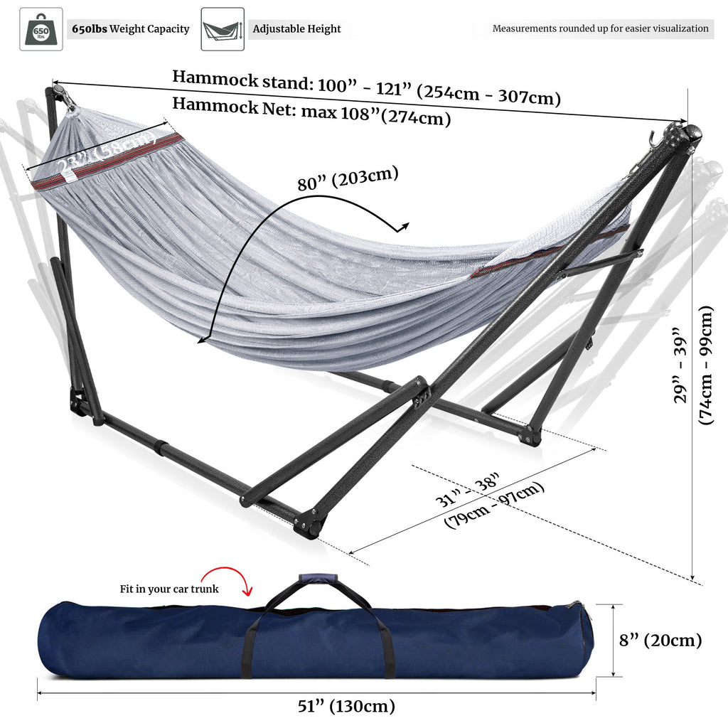 Tranquillo Universal Hammock with Medium Size Stands for Ultimate Relaxation - Ideal Universal Hammock Stands - Medium Size