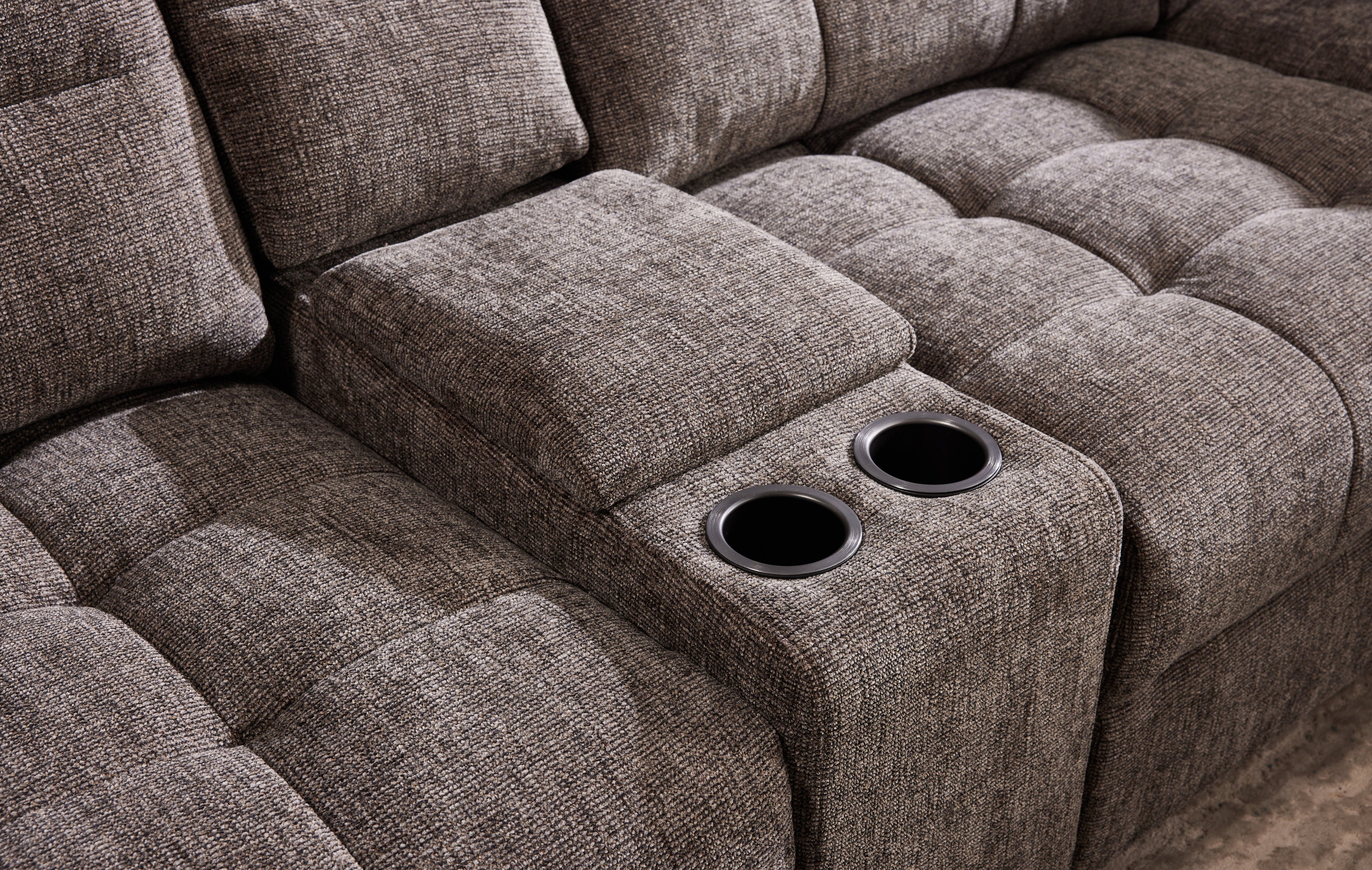Haven Gunmetal 7-Piece Sleeper Sectional with Sliding Seats and Storage