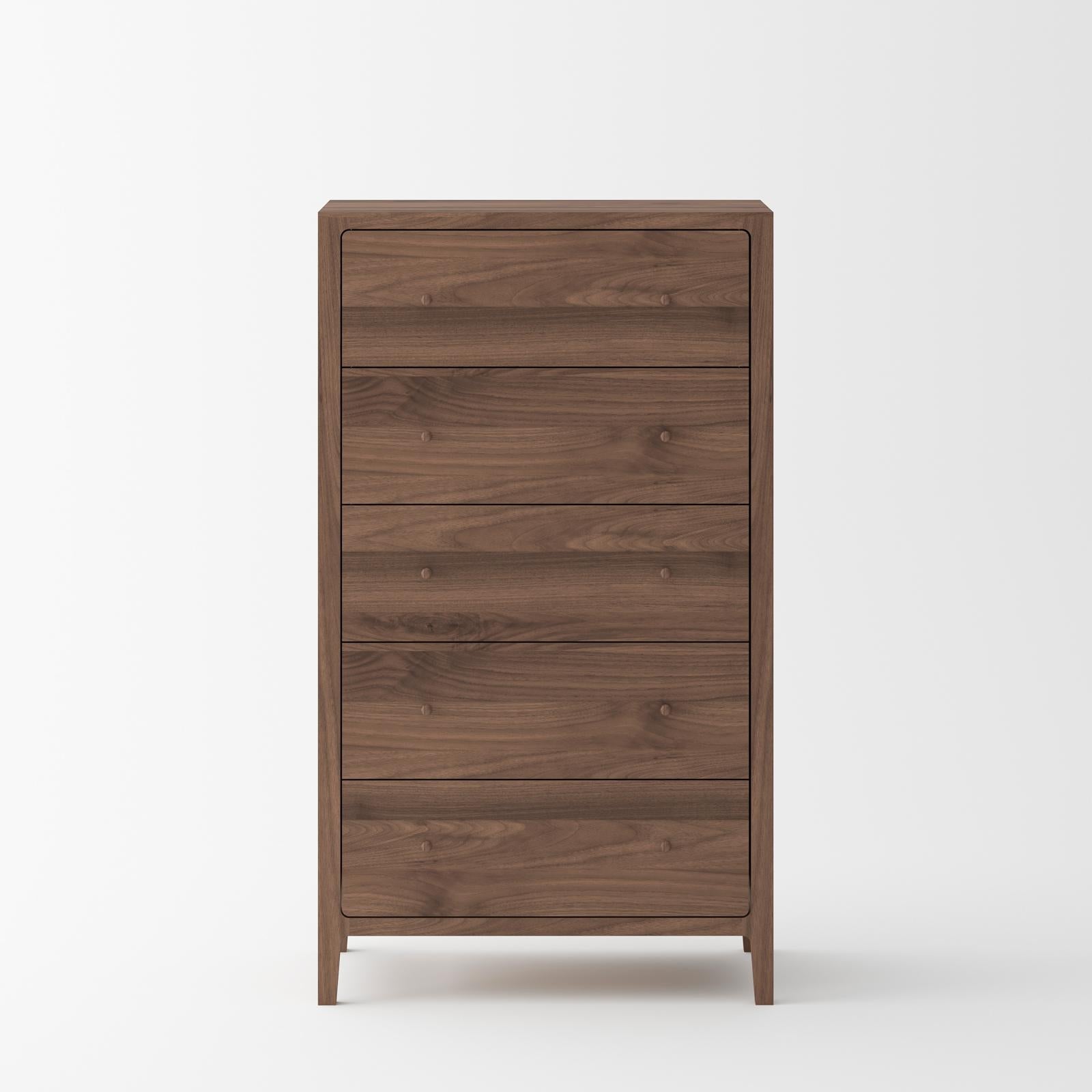 Isabella Mid Century Bedroom Set - Solid Black Walnut