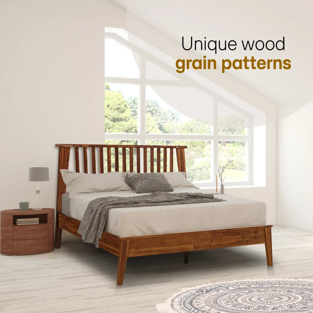 Kaylin Solid Wood Bed Frame