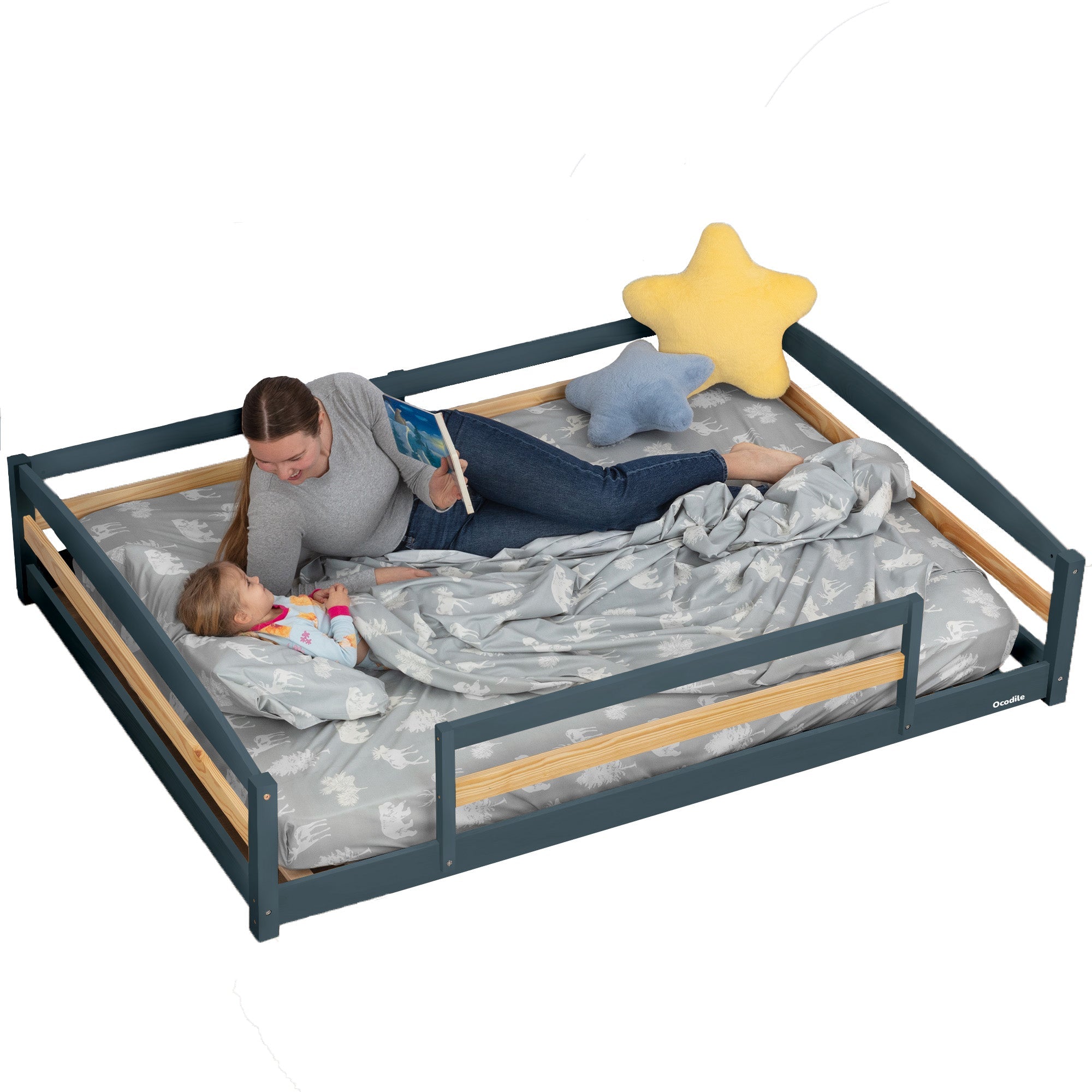 Full-Size Montessori Floor Bed with Strong Slatted Frame